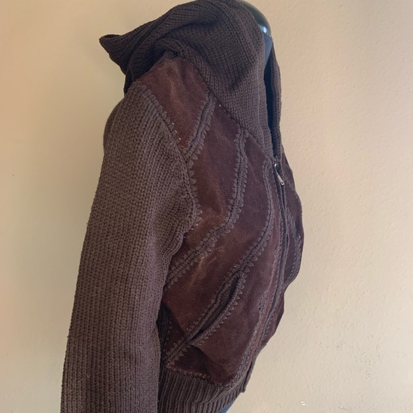 70s Hoodie Swede Sweater Size Medium Awesome Look in near perfect shape Brown - Picture 5 of 11